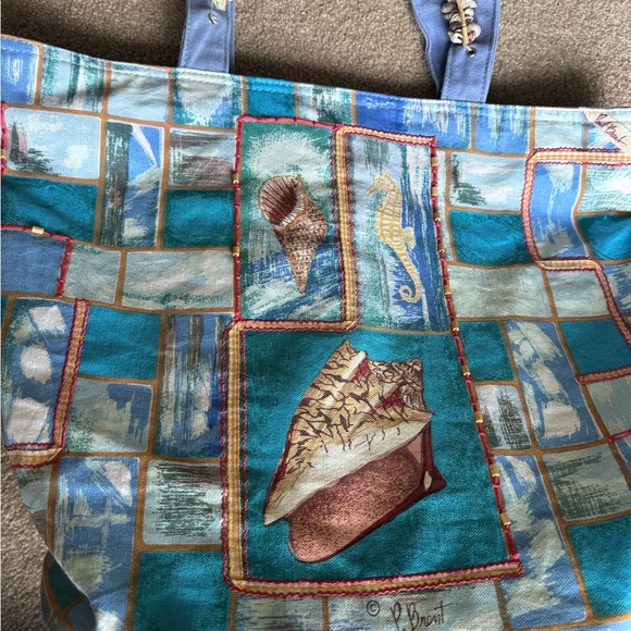 Paul Brent beach bag  adorned with seashells - Picture 4 of 7